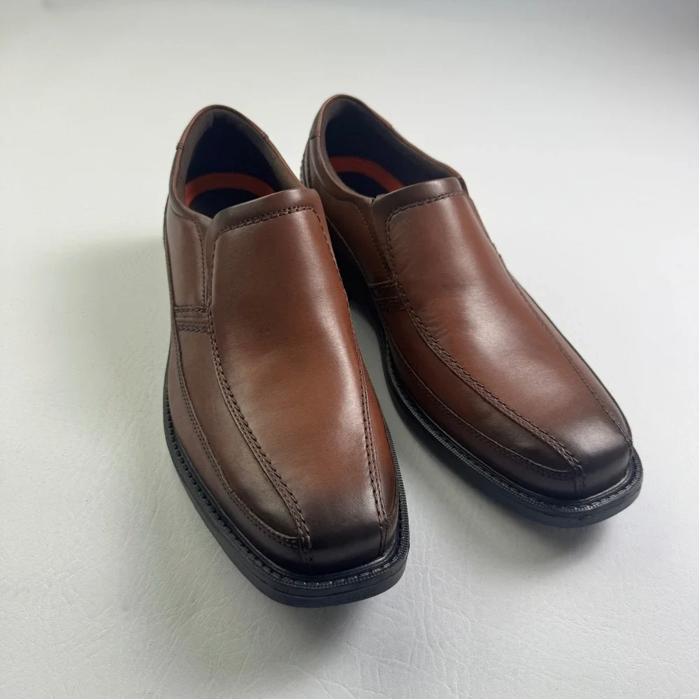 Rockport SL2 Bike SO Men Tan Havane Leather Slip On Loafer Shoes CH5296 9.5W